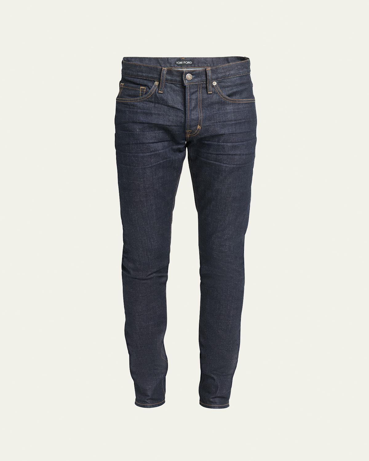 Mens Dark-Wash Stretch Classic-Fit Jeans Product Image