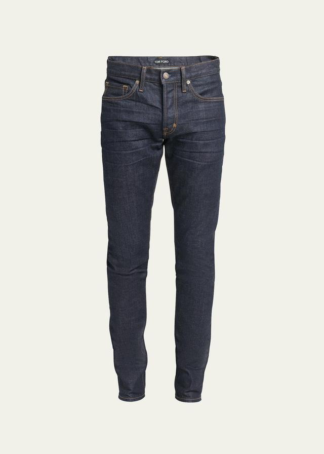 Mens Dark-Wash Stretch Classic-Fit Jeans Product Image