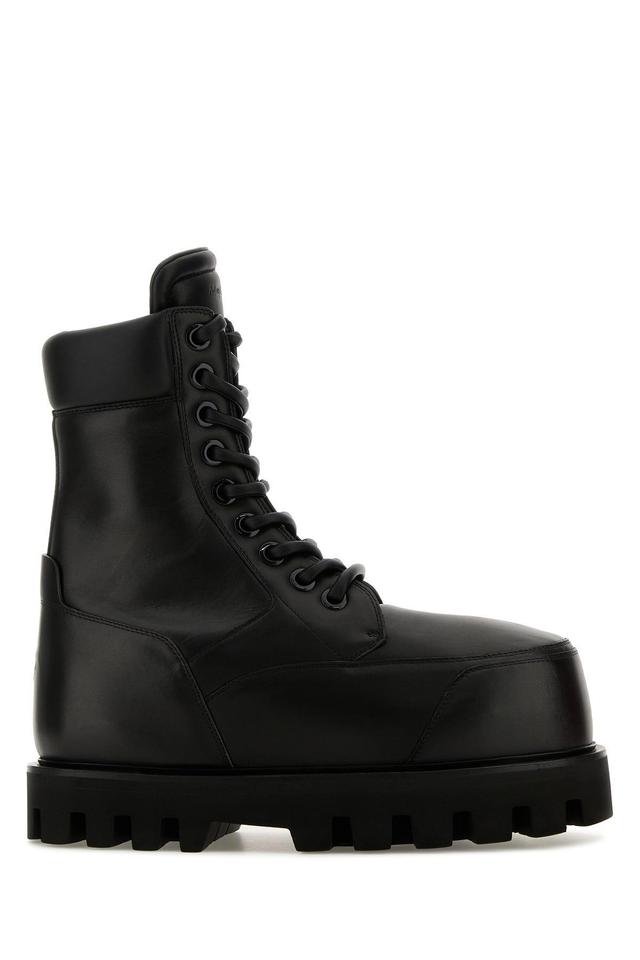 Leather Parachute Ankle Boots In Black Product Image