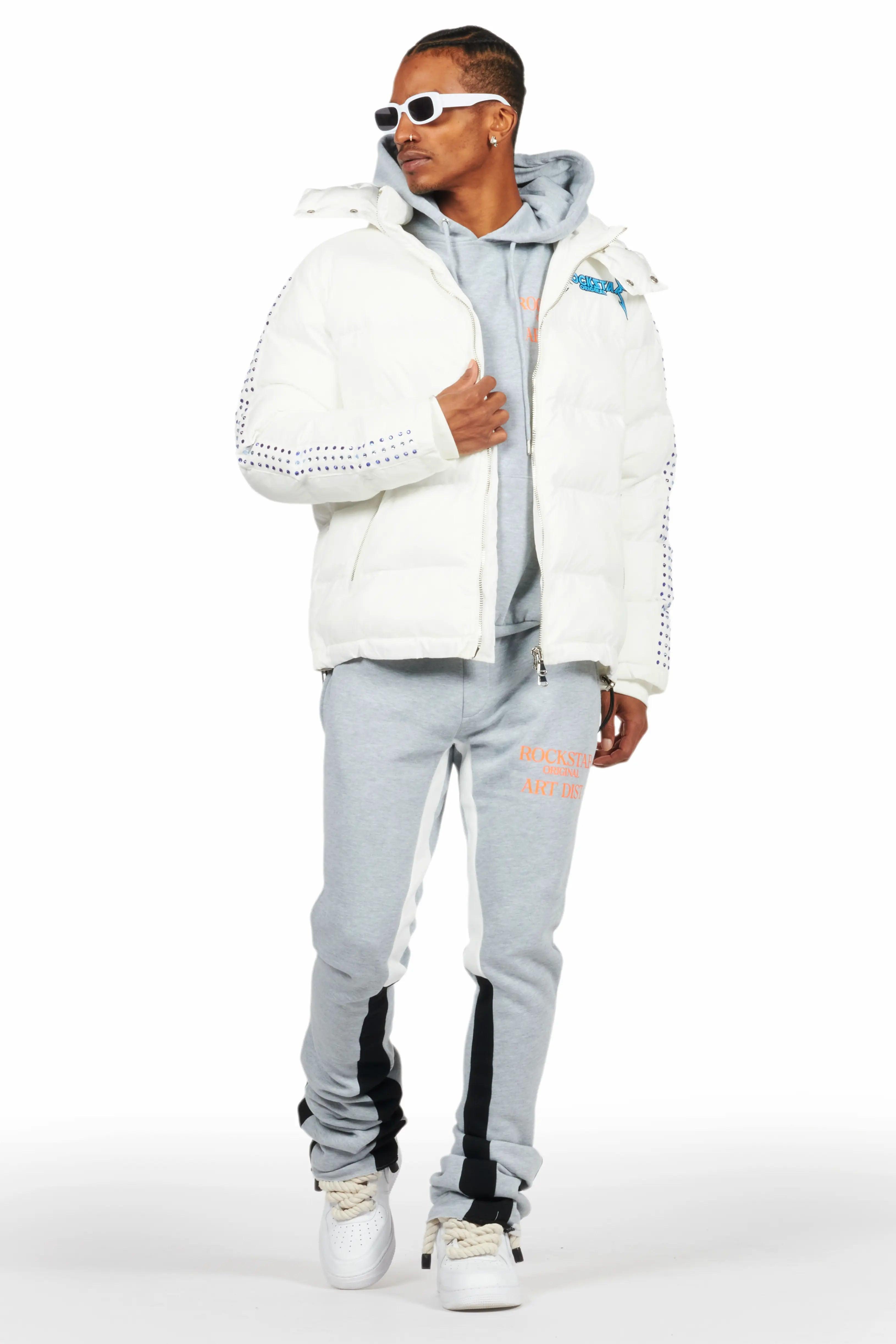 Brink White Heavy Puffer Jacket Male Product Image