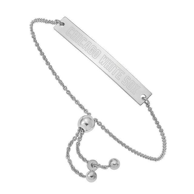 LogoArt Sterling Silver Chicago White Sox Extra Small Bar Adjustable Bracelet, Womens Product Image