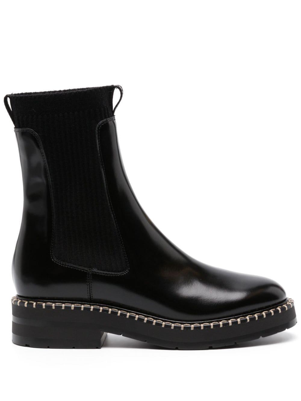 35mm Noua Leather Ankle Boots In Noir Product Image