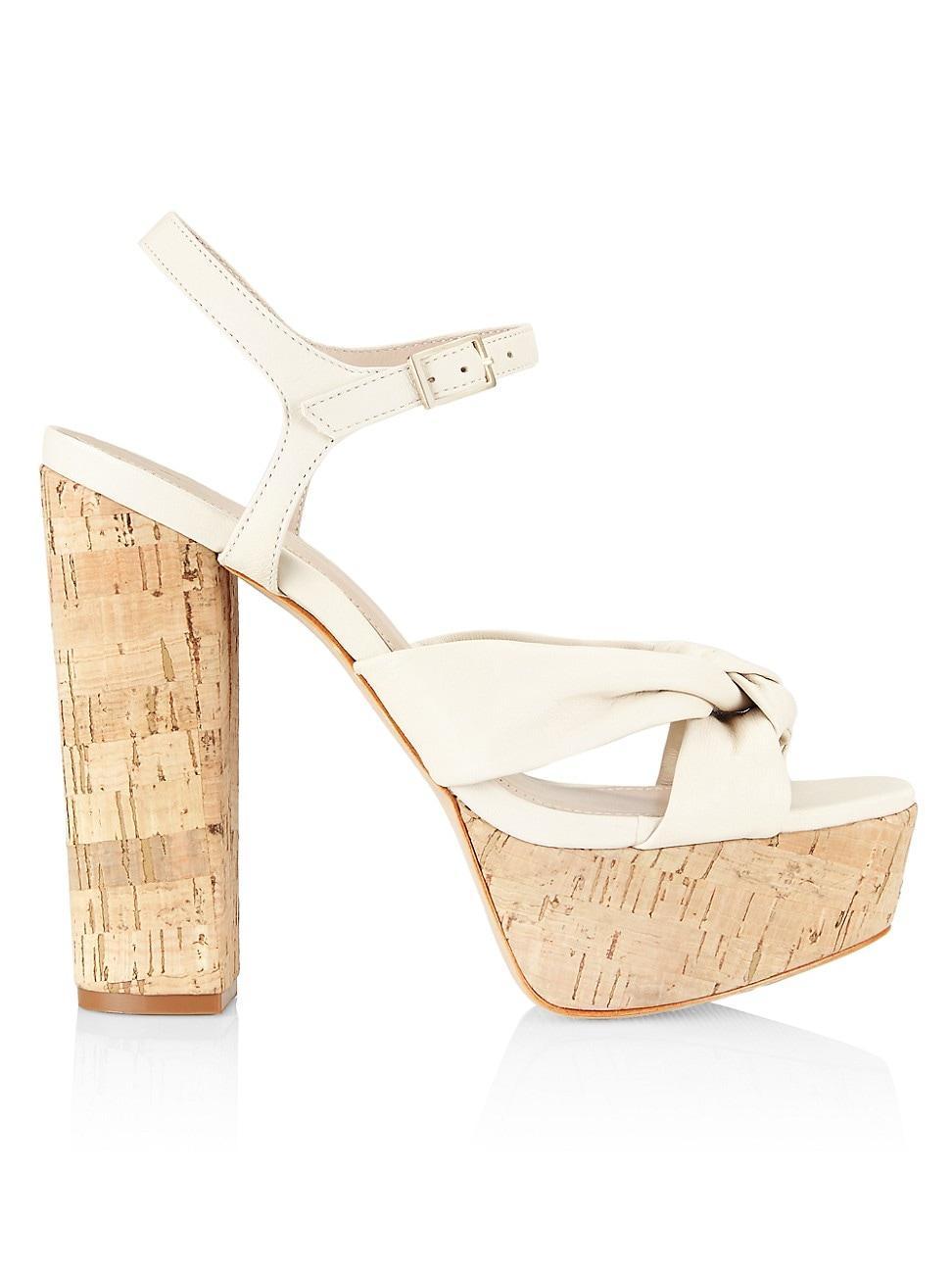 Womens COLLECTION Leather Cork Platform Sandals Product Image