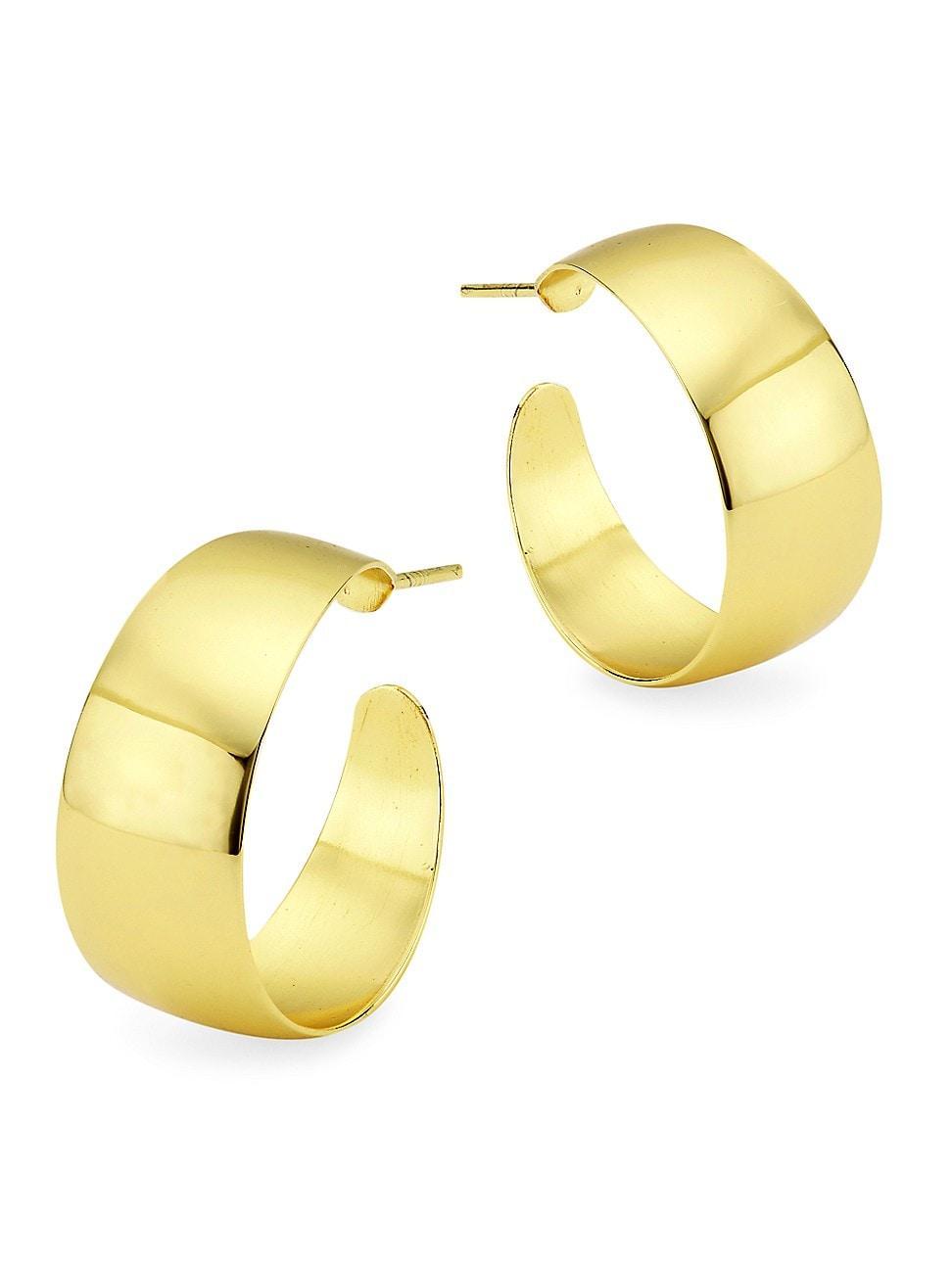 Womens Lux 18K Gold-Plated Hoop Earrings Product Image