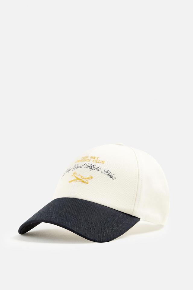 CONTRAST EMBROIDERED CAP Product Image