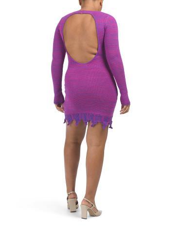 Erin Crochet Knit Mini Dress for Women | Polyester/Viscose Product Image