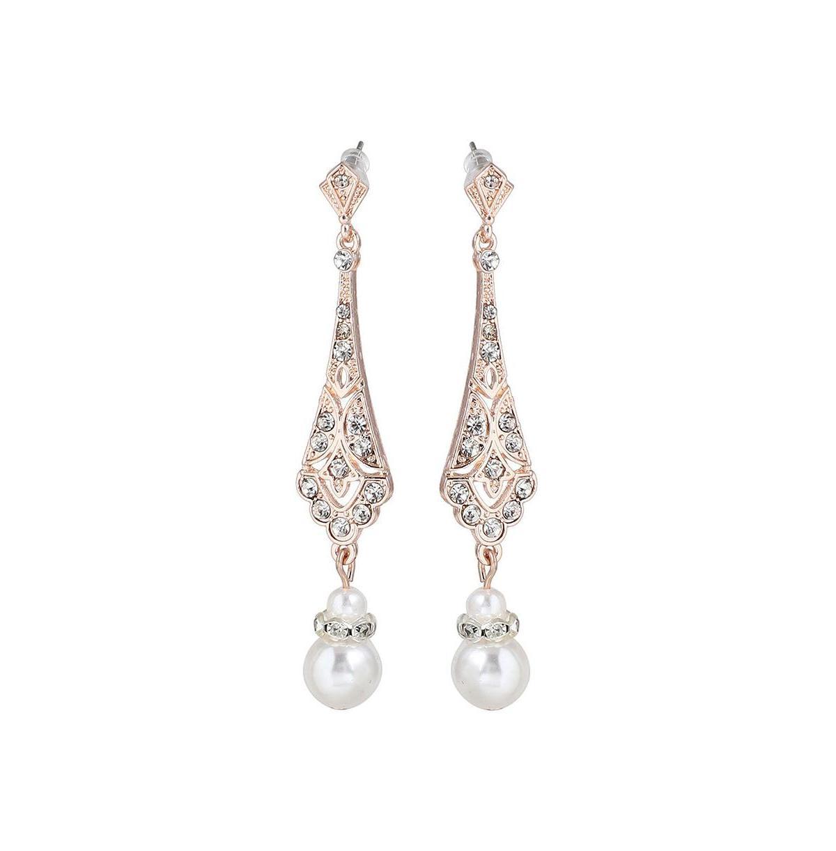 Sohi Womens Silver Dazzling Drop Earrings Product Image