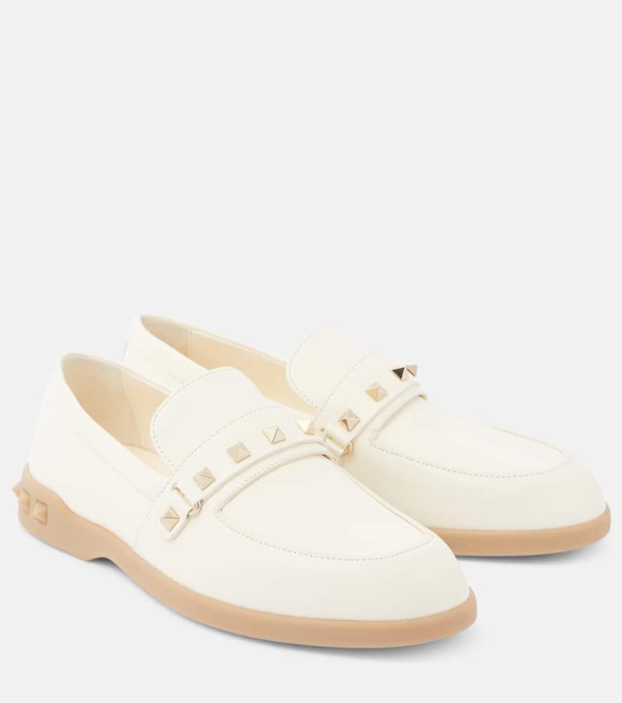 Valentino Leather Loafer In White Product Image