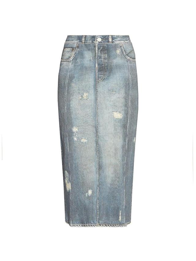 Acne Studios Etty Denim Trompe lOeil Cotton Midi Skirt Product Image