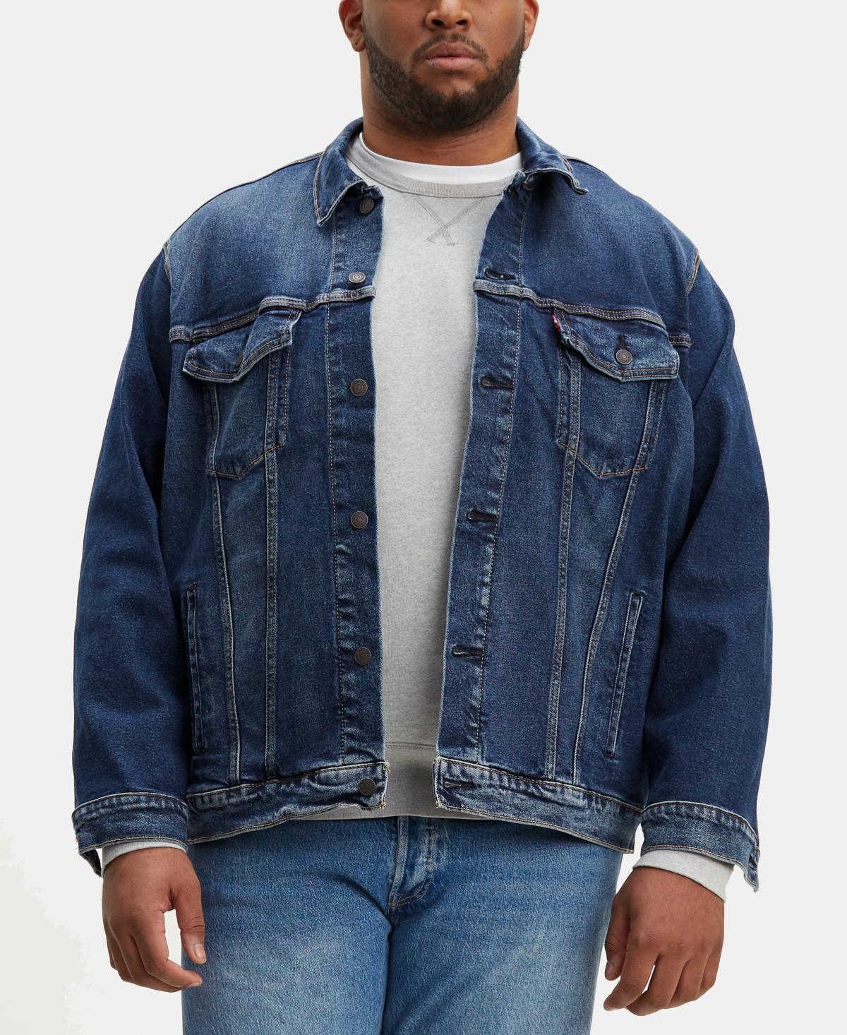 Big & Tall Levis Denim Trucker Jacket, Mens Black Product Image