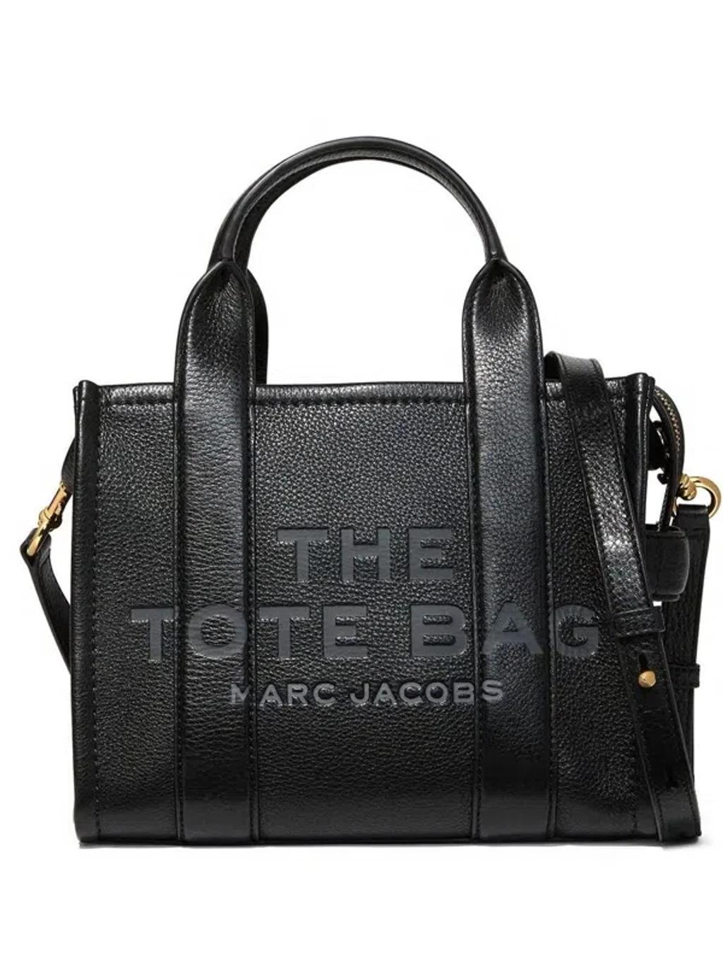 MARC JACOBS Women's The Leather Small Tote Bag In Black Product Image