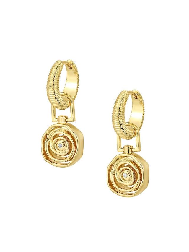 Luv AJ Rosette Charm Hoop Earrings Product Image