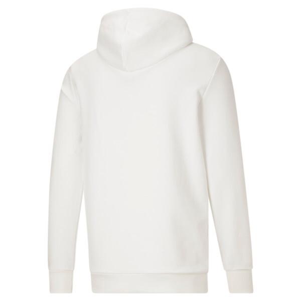 PUMA Classics Men's Logo Hoodie FL in White/Bamboo Product Image