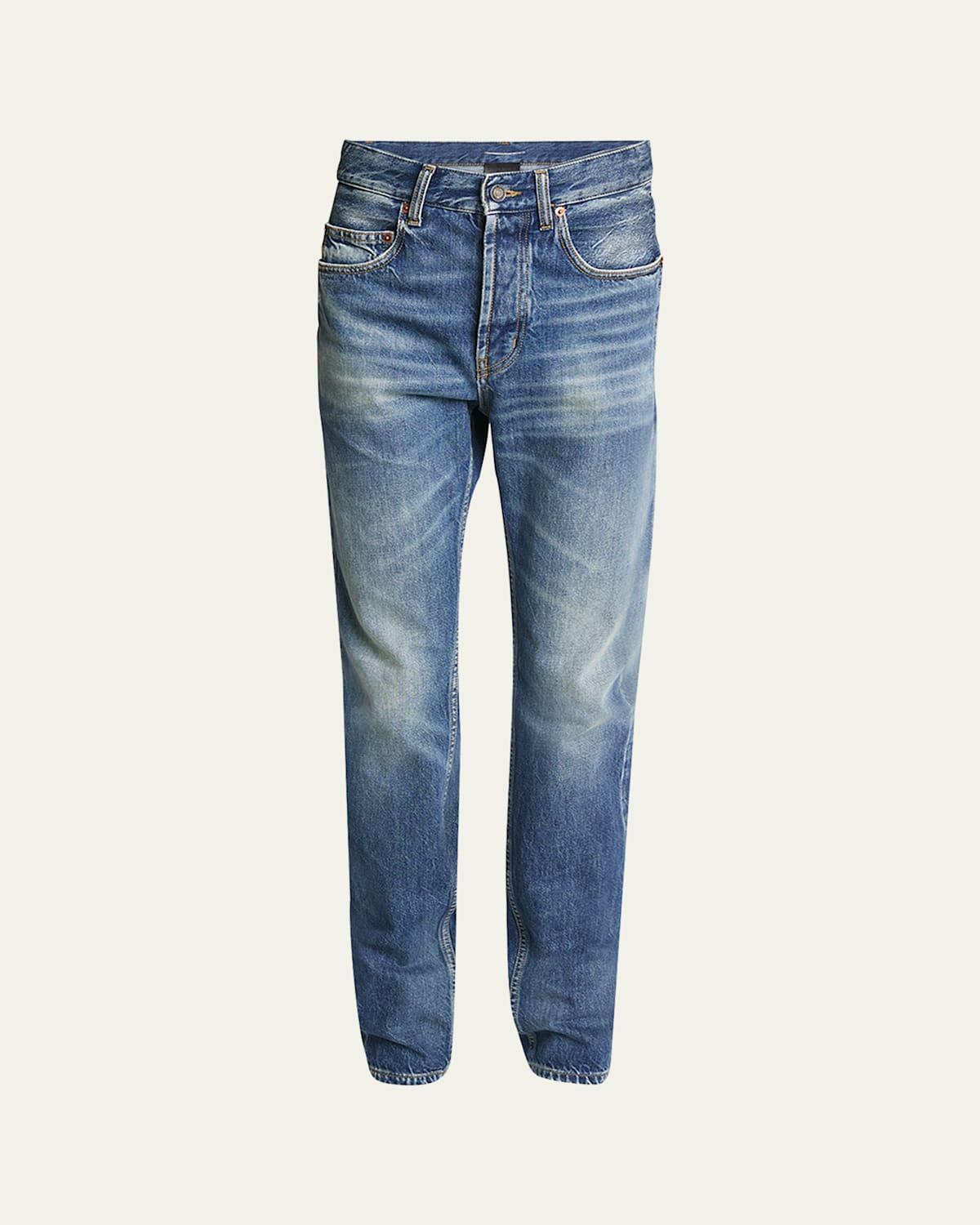 Mens Slim-Fit Faded Jeans Product Image