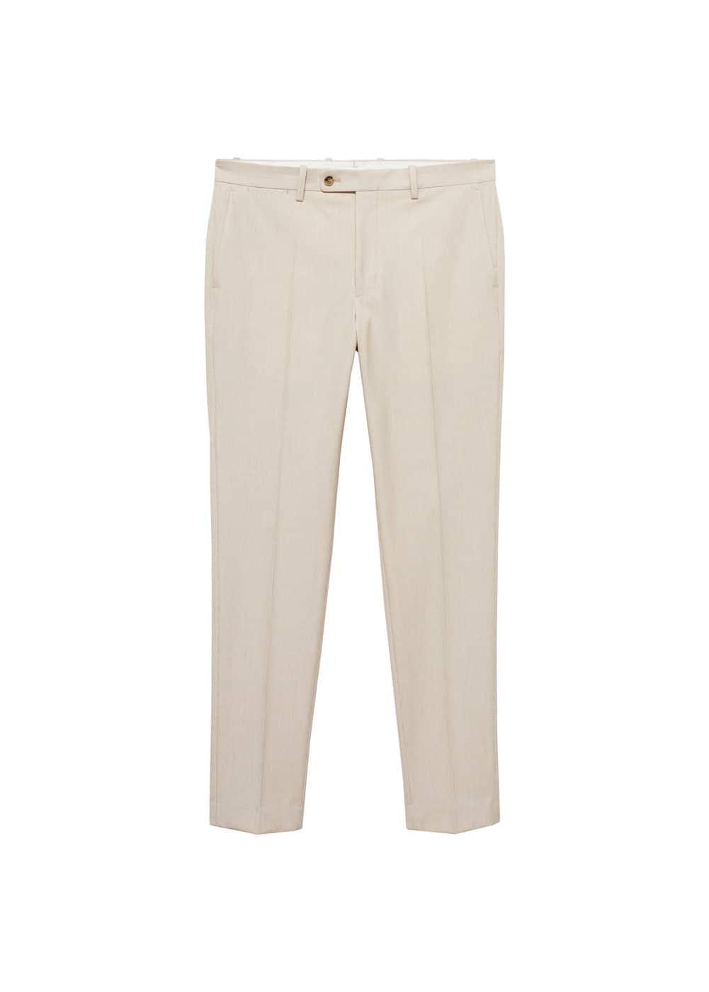 MANGO MAN - Stretch fabric slim-fit suit pants beigeMen Product Image