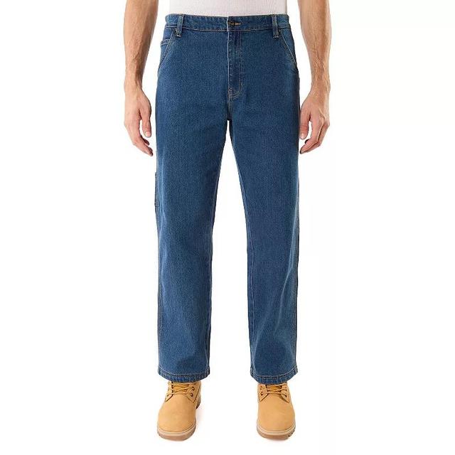 Big & Tall Stretch Relaxed Fit Carpenter Jeans, Mens Light Vintage Blue Product Image