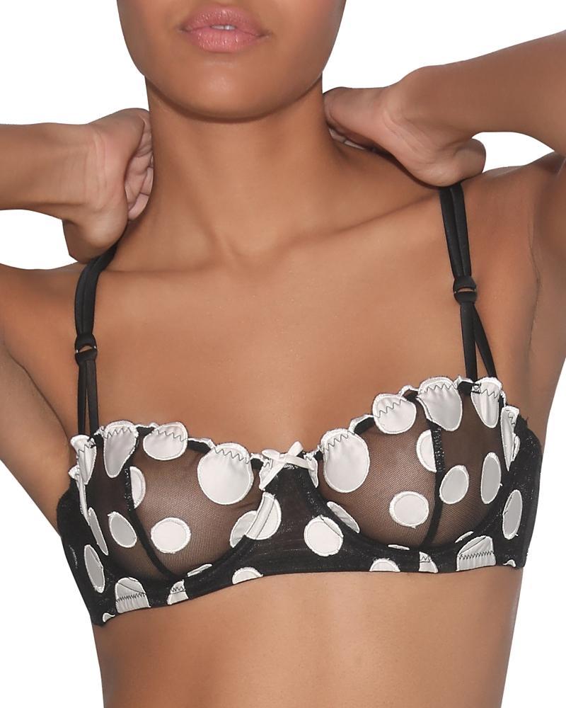 Womens Embroidered Polka Dot Balconette Underwire Bra Product Image