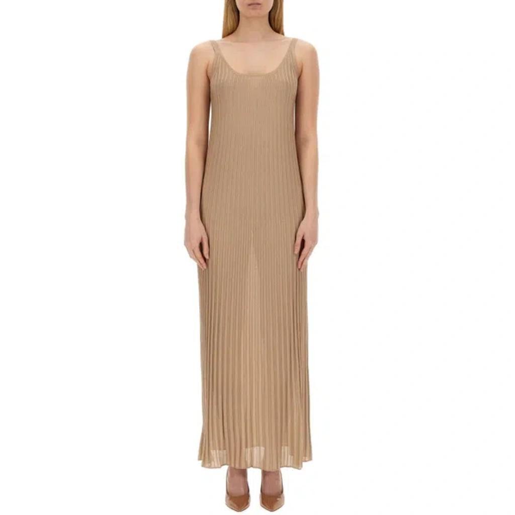 MAX MARA Ritmo Lurex Long Dress Women In Cream Product Image