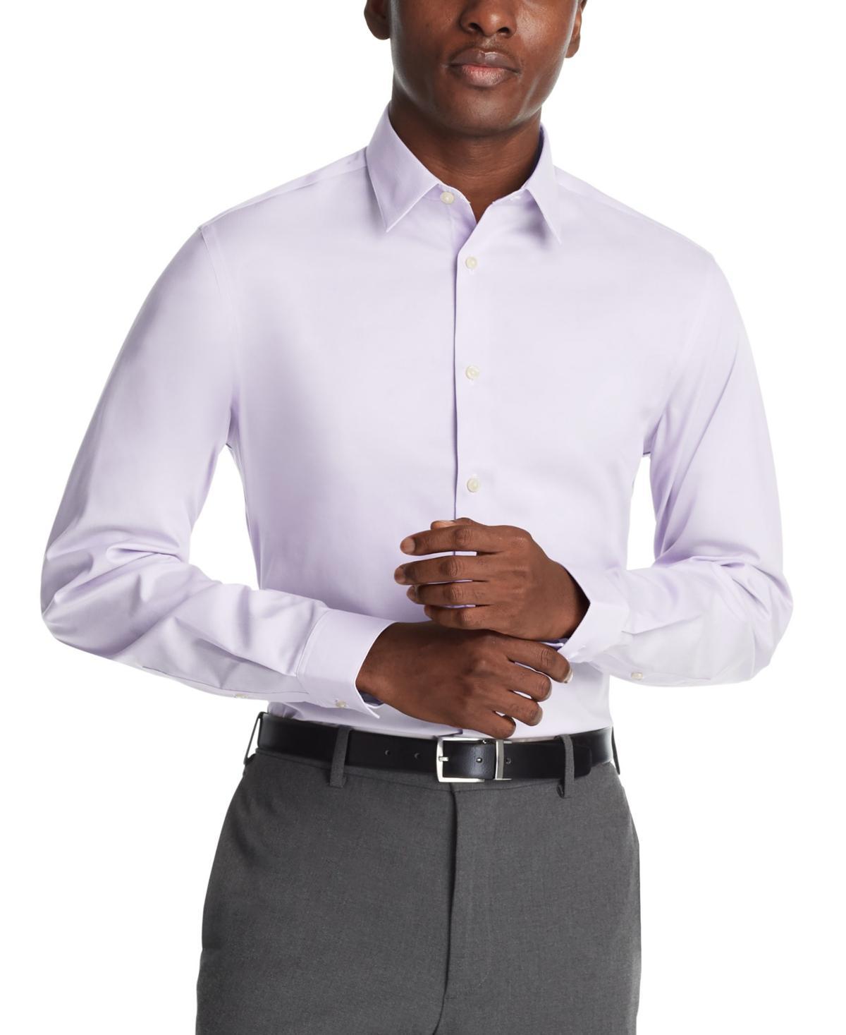 Men's Steel Plus Slim Fit Modern Pin Cord Dress Shirt Product Image