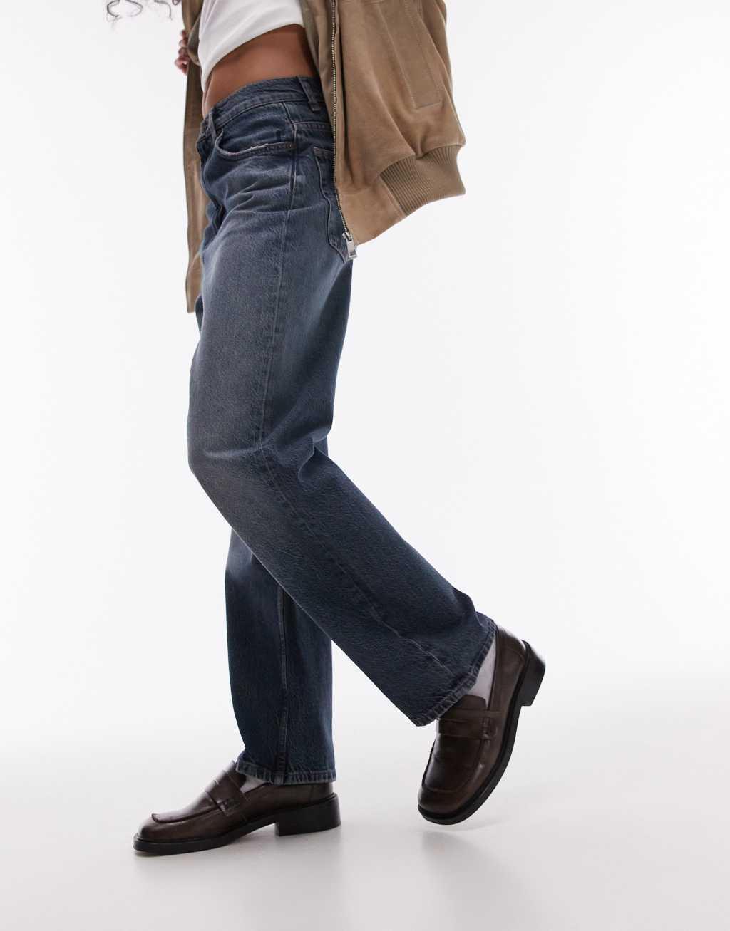 Topshop awkward barrel jeans In smokey blue Product Image