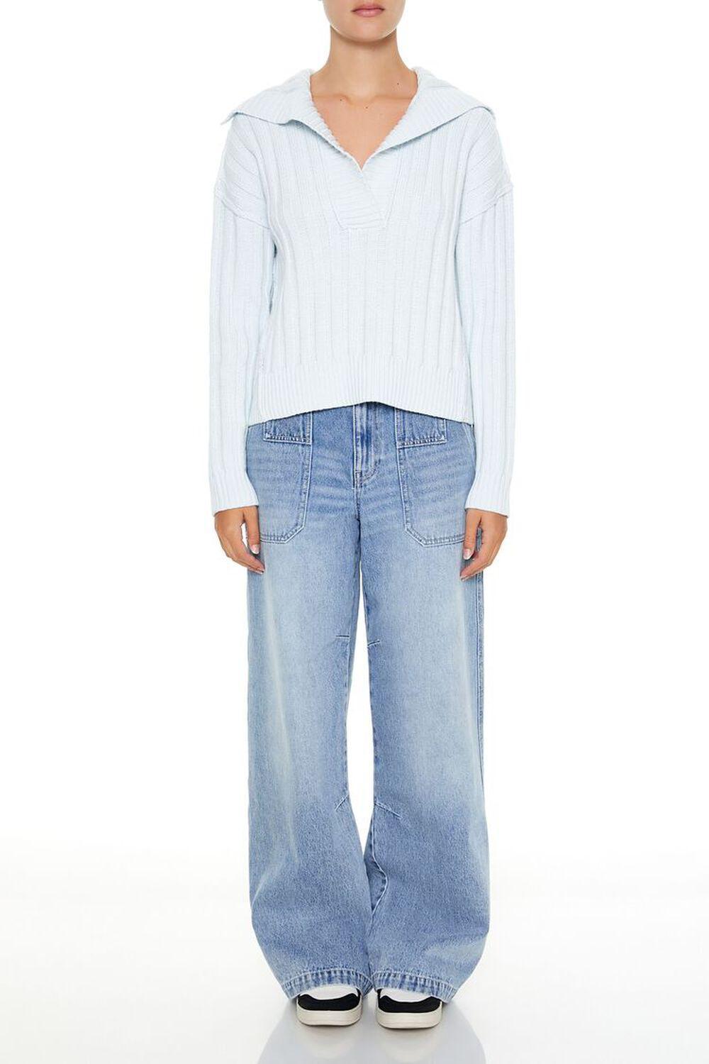 Ribbed Knit Foldover Sweater | Forever 21 Product Image