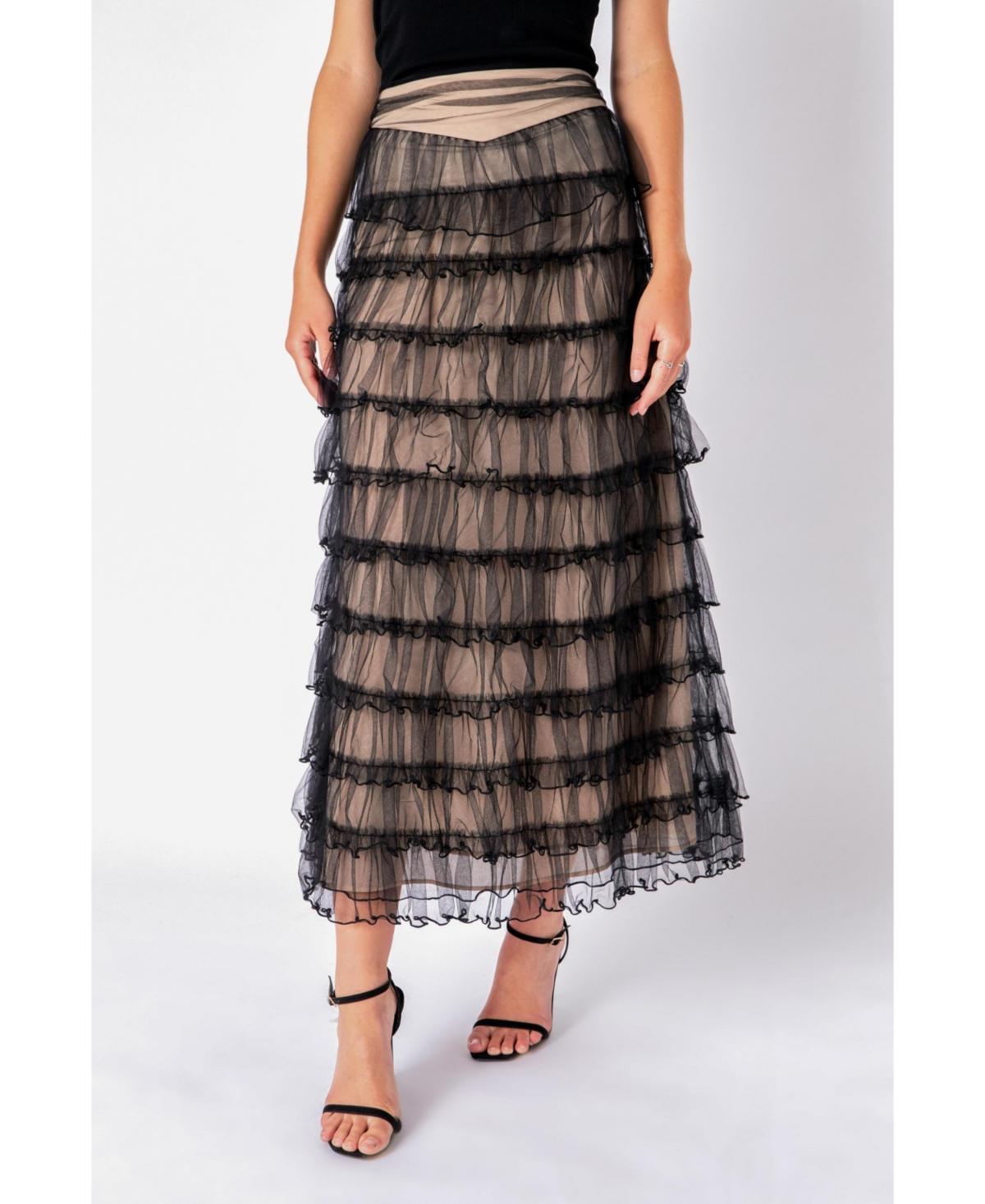 Endless Rose Tiered Tulle Midi Skirt Product Image