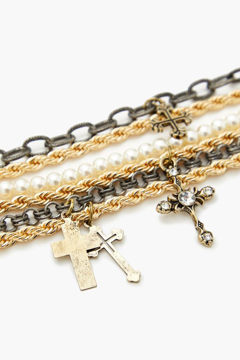 Tiered Cross Charm Bracelet | Forever 21 Product Image