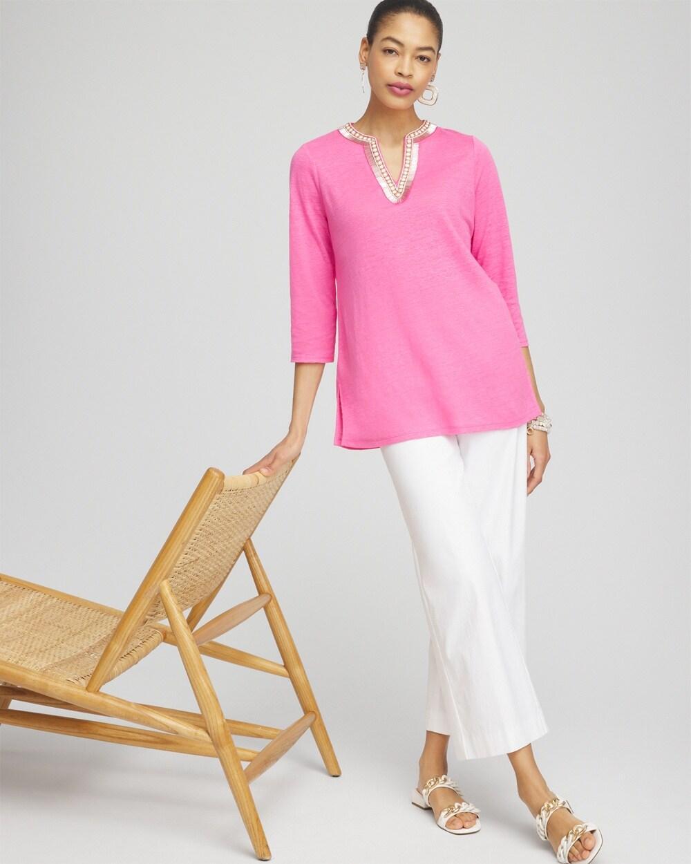 Linen Nautical Embellished Tunic Product Image