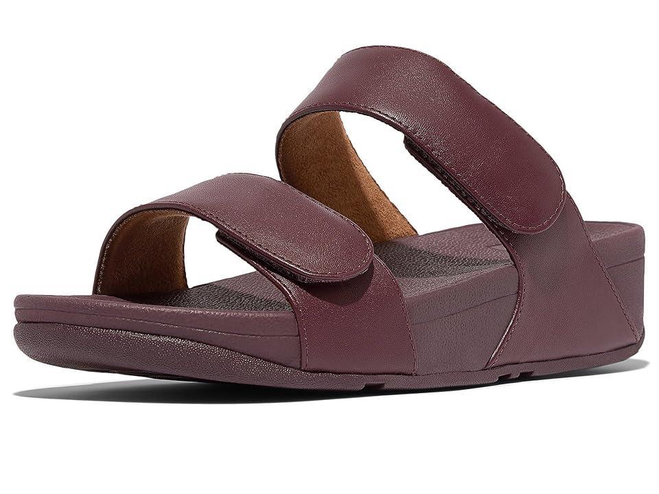 FitFlop Lulu Adjustable Leather Slides (Mauve Wine) Women's Shoes Product Image