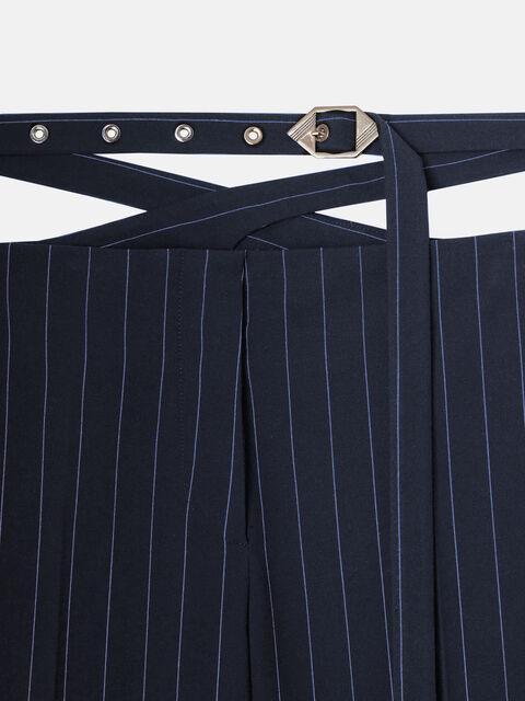 Navy blue and light blue long pants Product Image