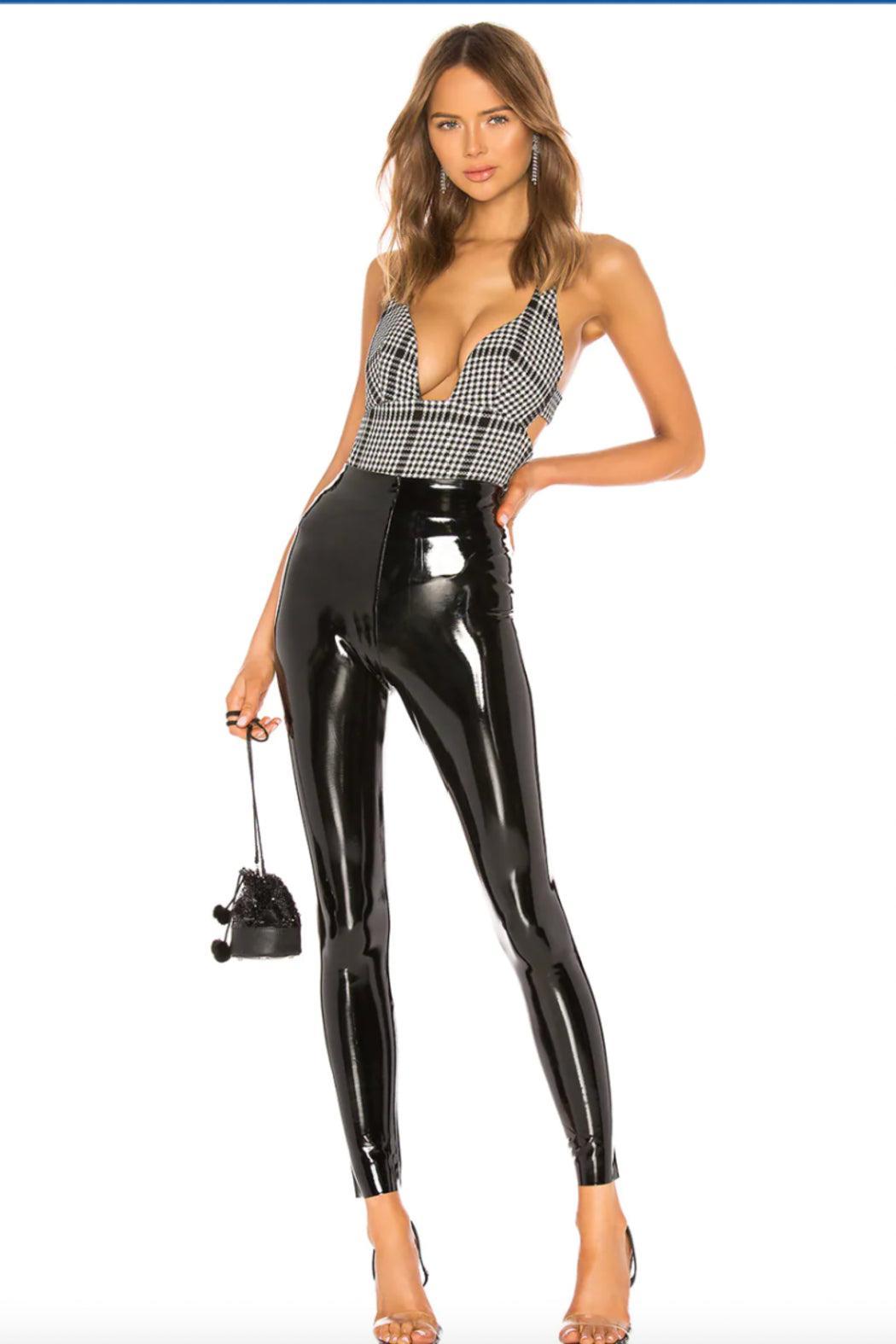 Faux Patent Leather Legging - Black Female Product Image