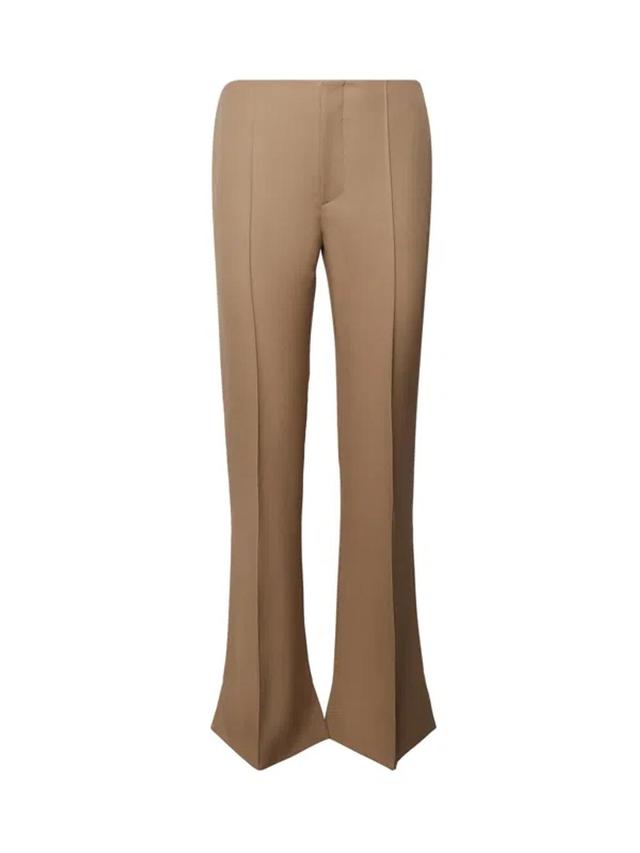 Low-waisted Slim Tailored Trousers In Coconut Brown Product Image