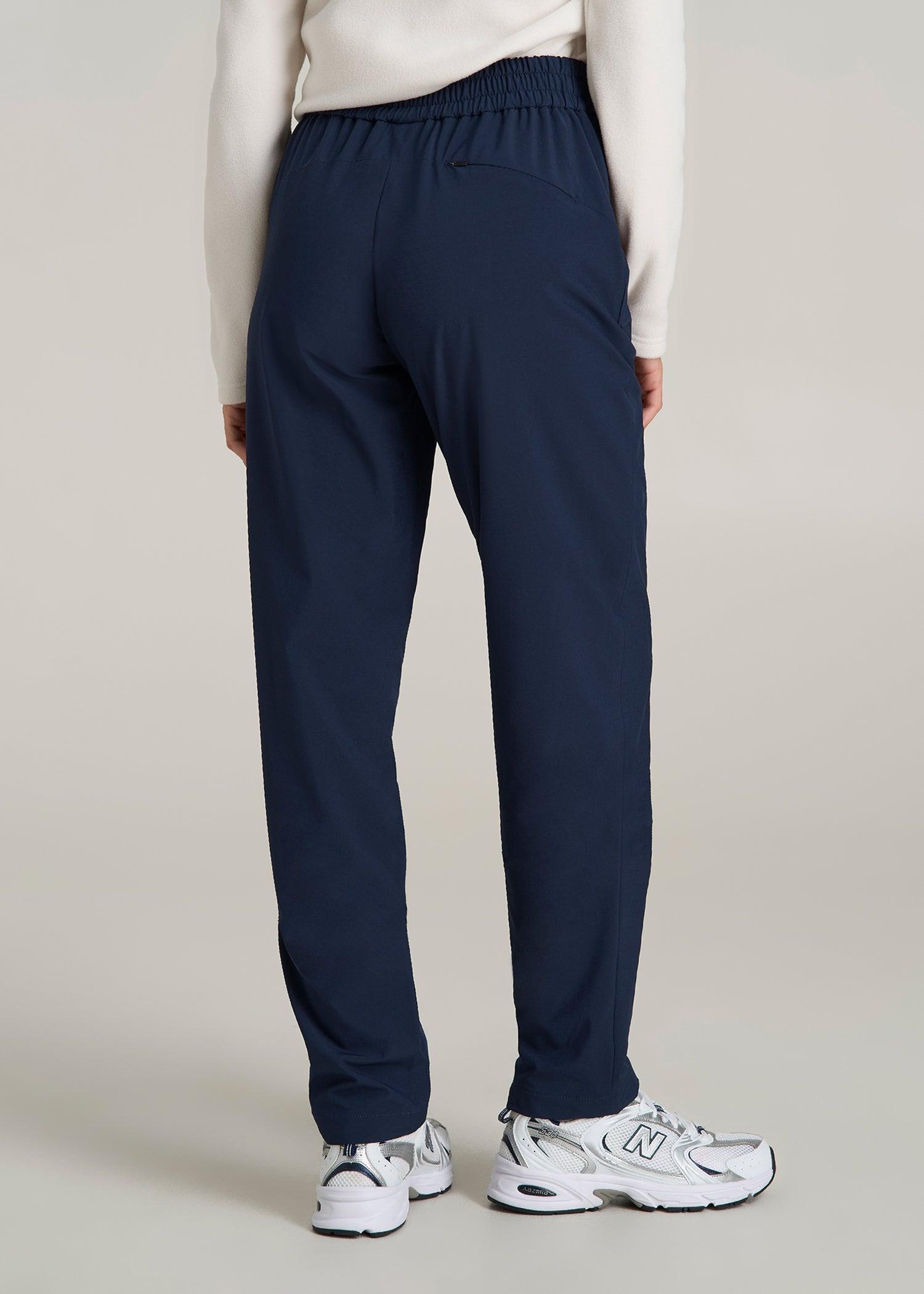 Pull On Fleece Lined Trouser Pants for Tall Women in Navy Product Image