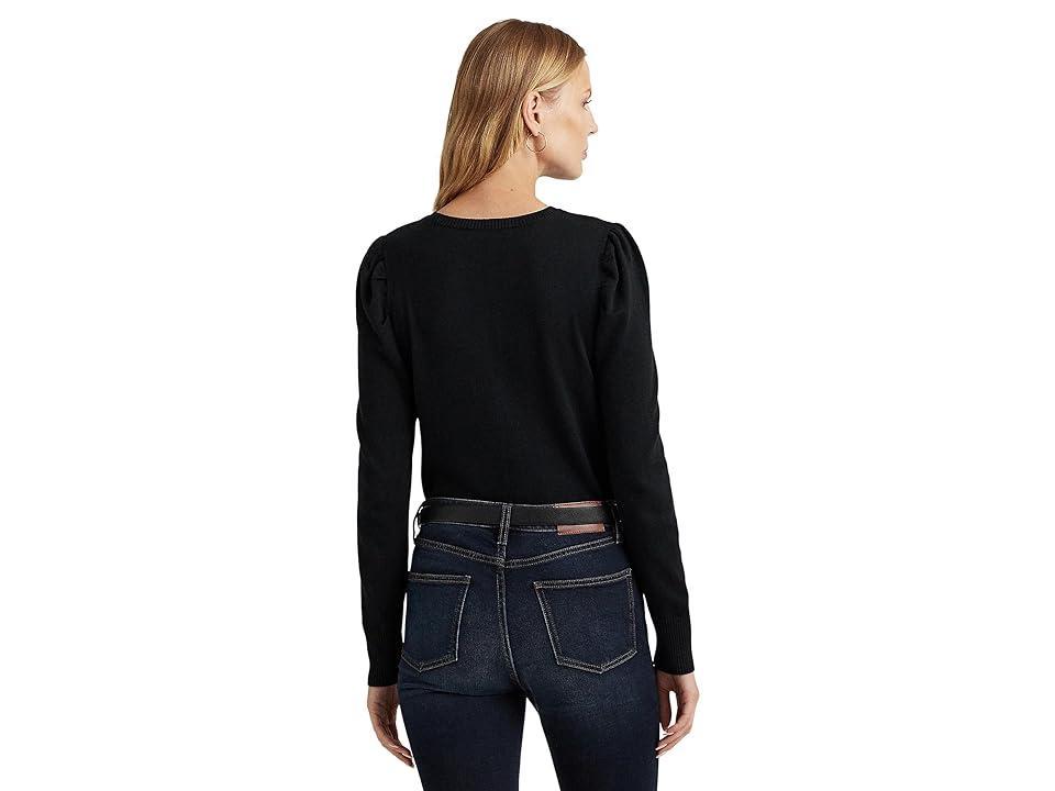 Lauren Ralph Lauren Womens Cotton-Blend Puff-Sleeve Sweater Product Image