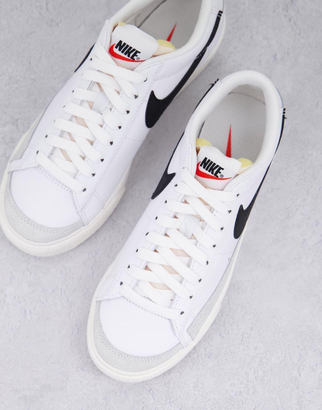 Nike Blazer Low Platform sneakers in white and black Product Image