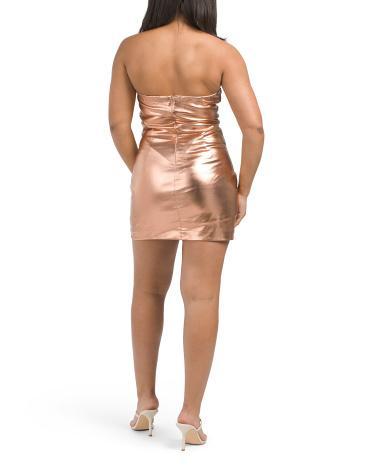 Strapless Metallic Mini Dress for Women | Polyester/Spandex/Cotton product image