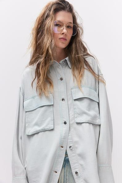 Oversized Denim Shirt Product Image