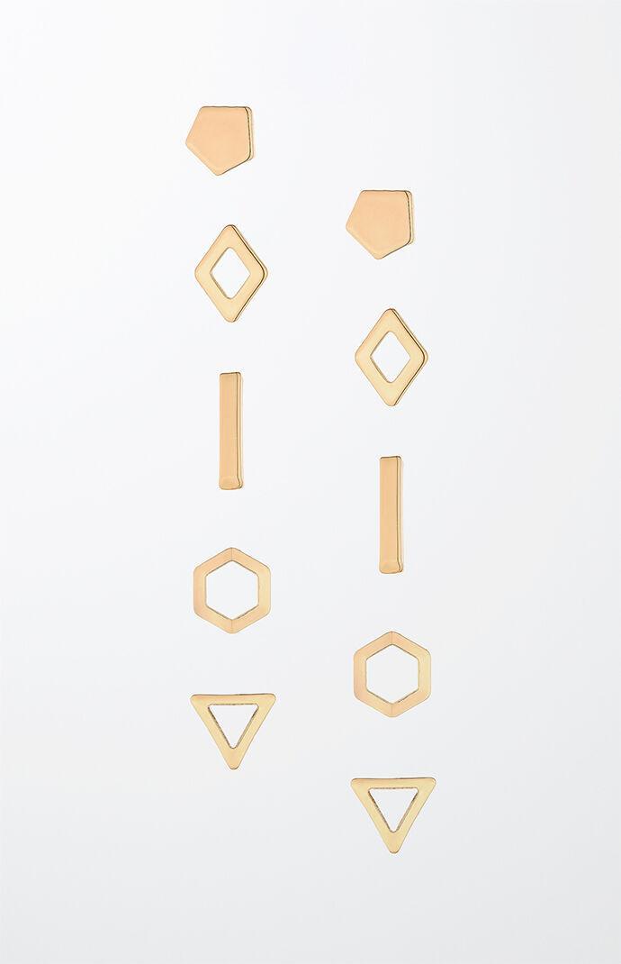 Ettika Womens Geometric Stud Earrings Set - Gold Product Image