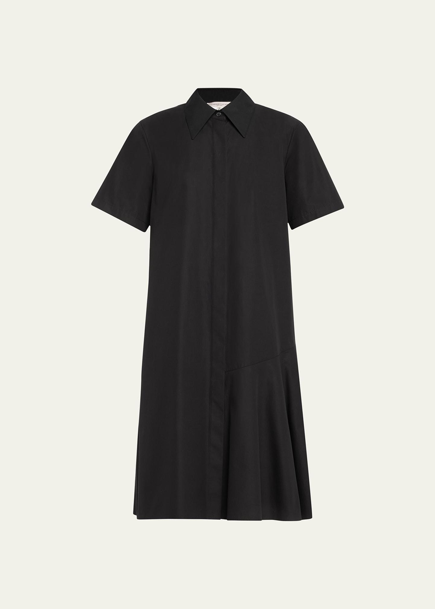 Flounce Cotton Poplin Midi Shirtdress Product Image