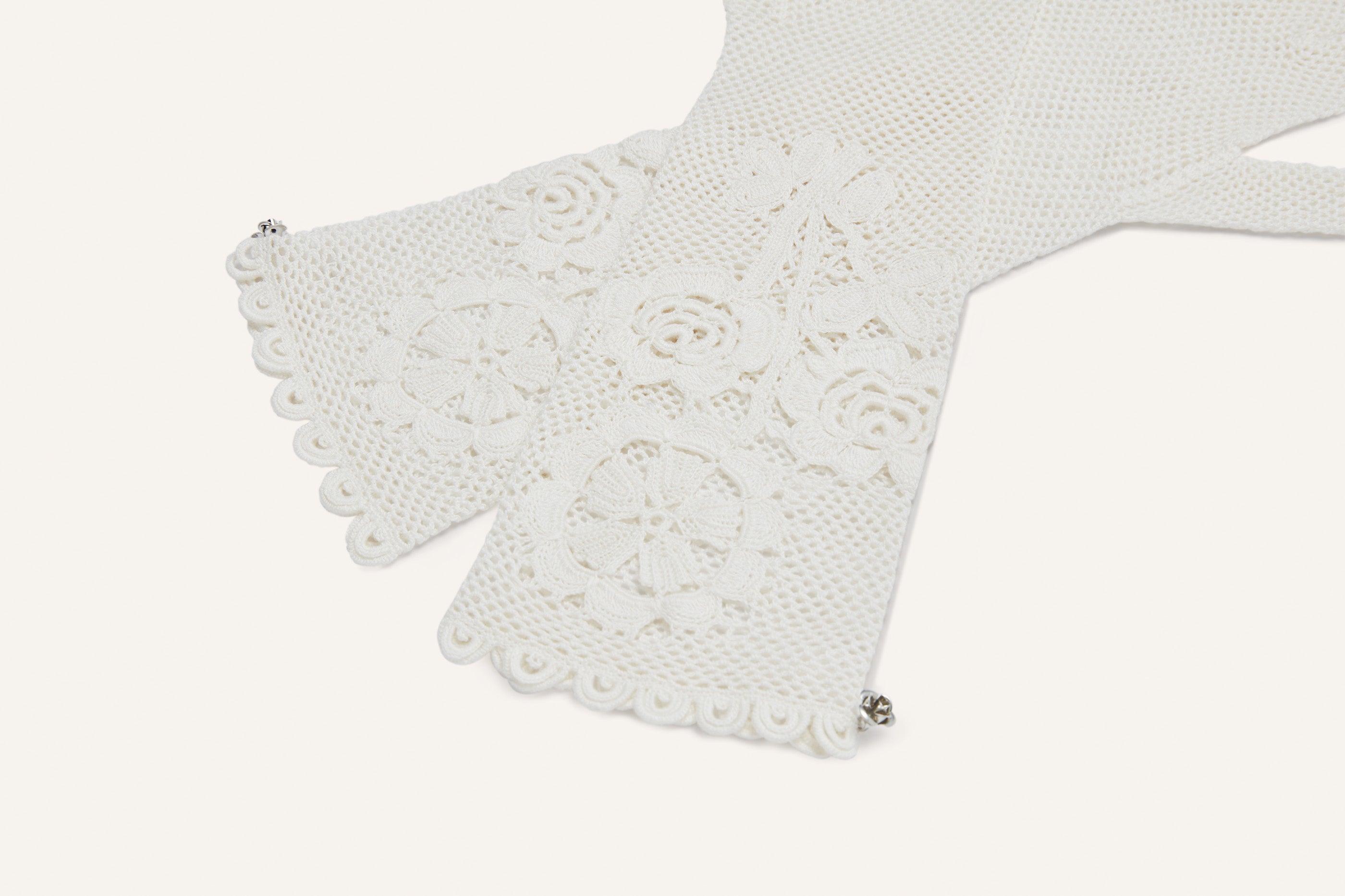 Crochet gloves in cream Product Image