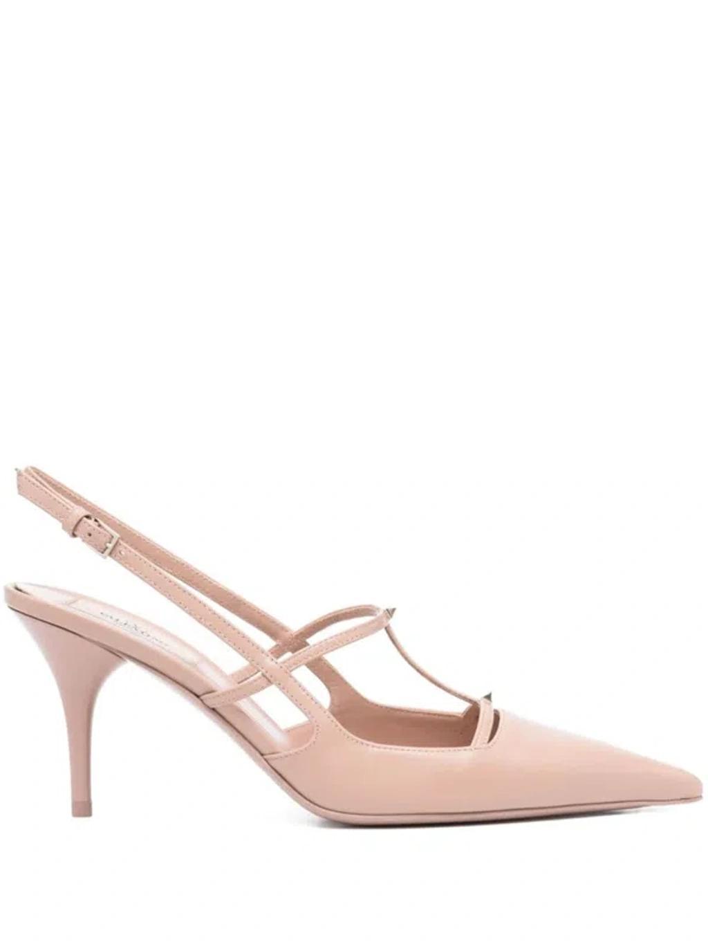 VALENTINO GARAVANI 75mm Rockstud Wispy Slingback Pumps In Rosecannel product image