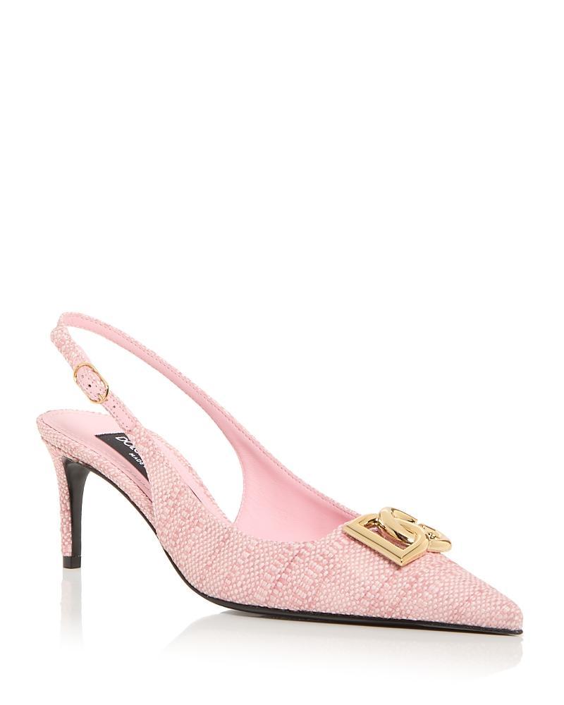 Raffia DG Medallion Slingback Pumps Product Image