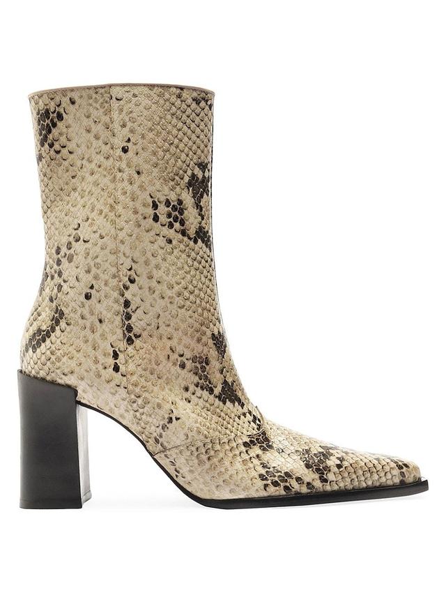 Womens Raffaela 90MM Snake-Print Leather Boots Product Image