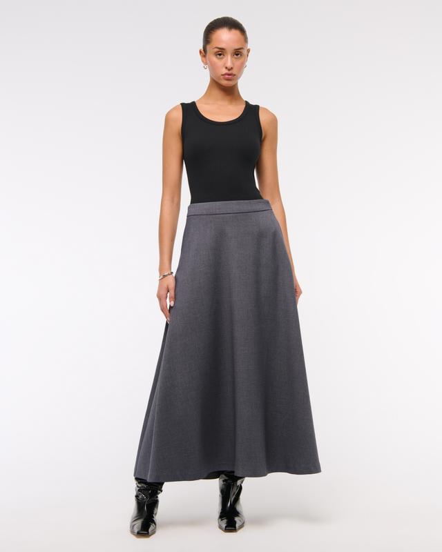 High Rise Circle-Cut Maxi Skirt Product Image