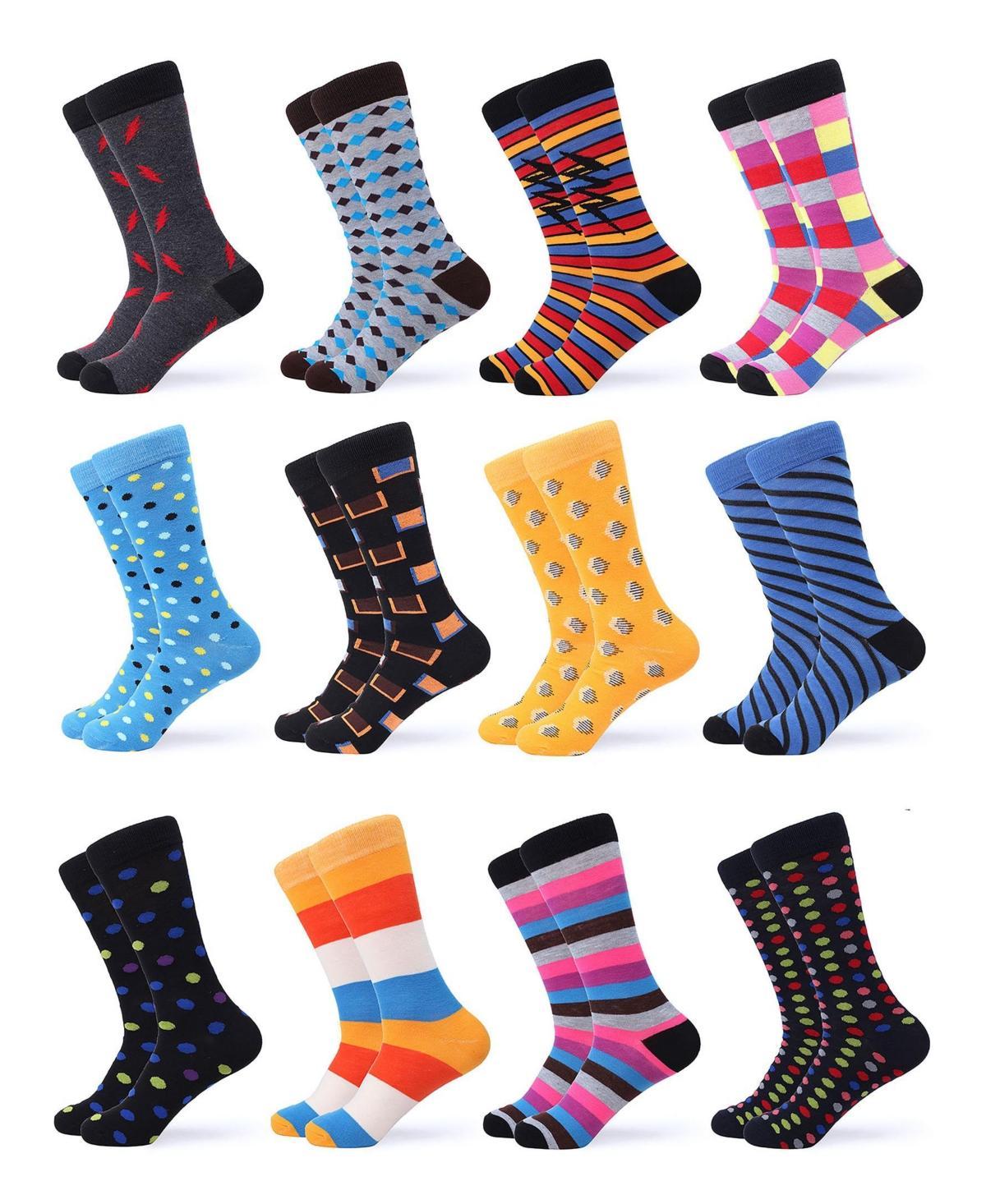 Mens Swish Colorful Dress Socks 12 Pack Product Image