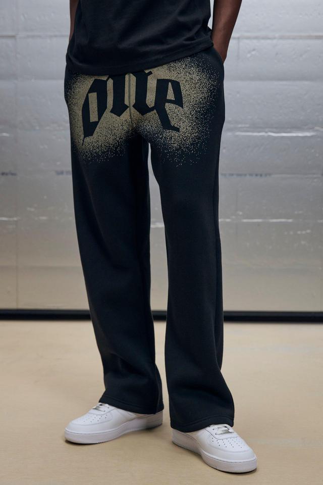 Straight Leg One Front Graphic Joggers | boohooMAN USA Product Image