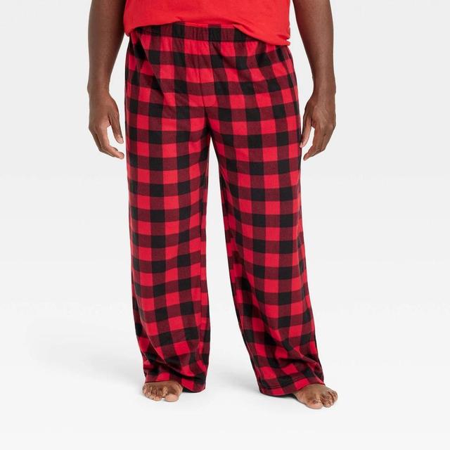 Mens Big & Tall Buffalo Check Microfleece Holiday Matching Family Pajama Pants - Wondershop Red 5XL Product Image