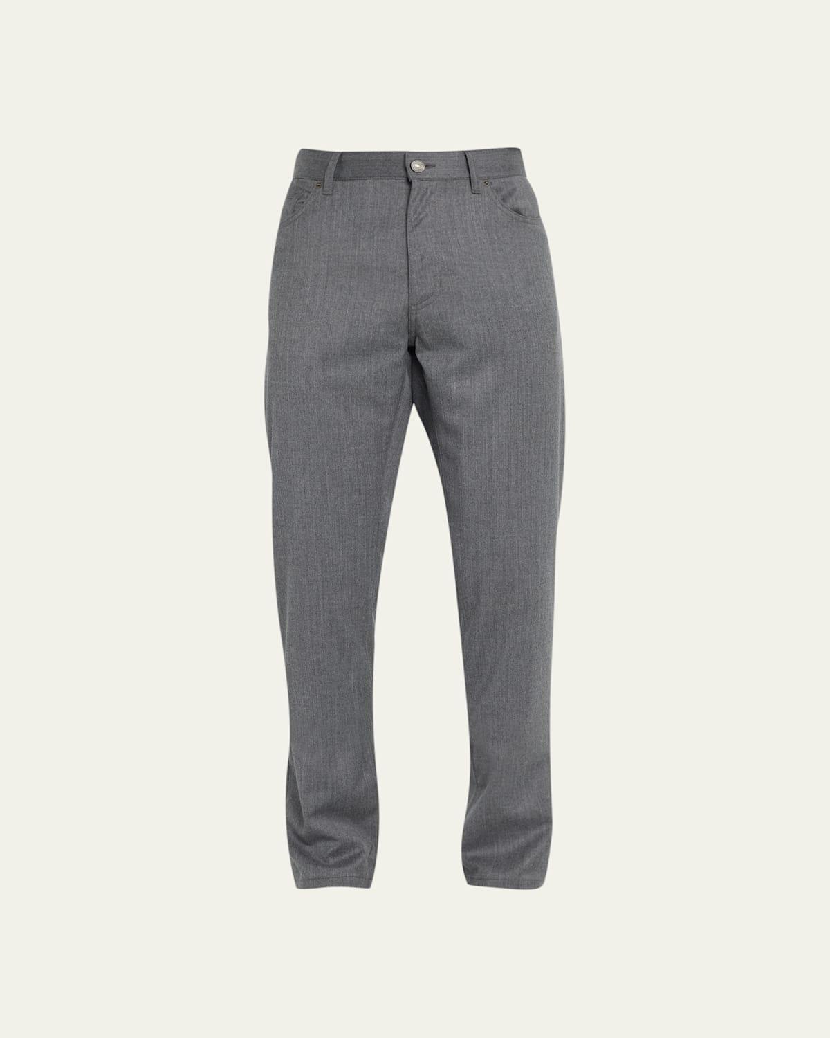 Mens Wool Flannel Straight 5-Pocket Pants Product Image