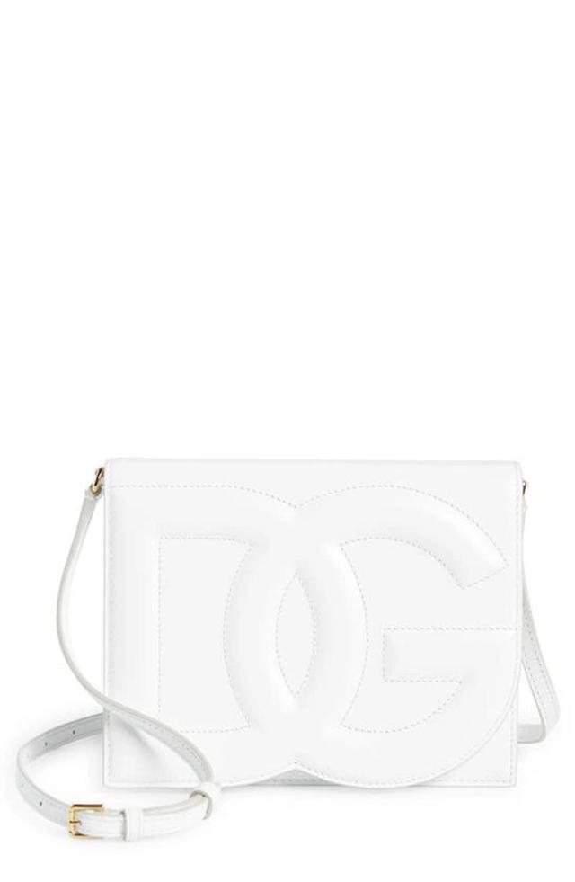 Dg Logo Flap Leather Crossbody Bag In Multicolor Product Image