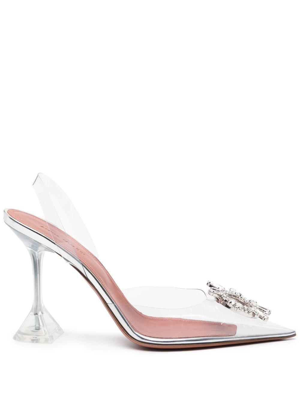 Begum 95 Crystal-embellished Pvc Slingback Pumps In Clear Product Image